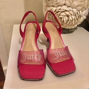 Juicy Couture Heels Greysi Size 7B Bright Pink